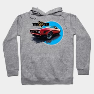 Texas Style Mustang Mach 1 Cyan Hoodie